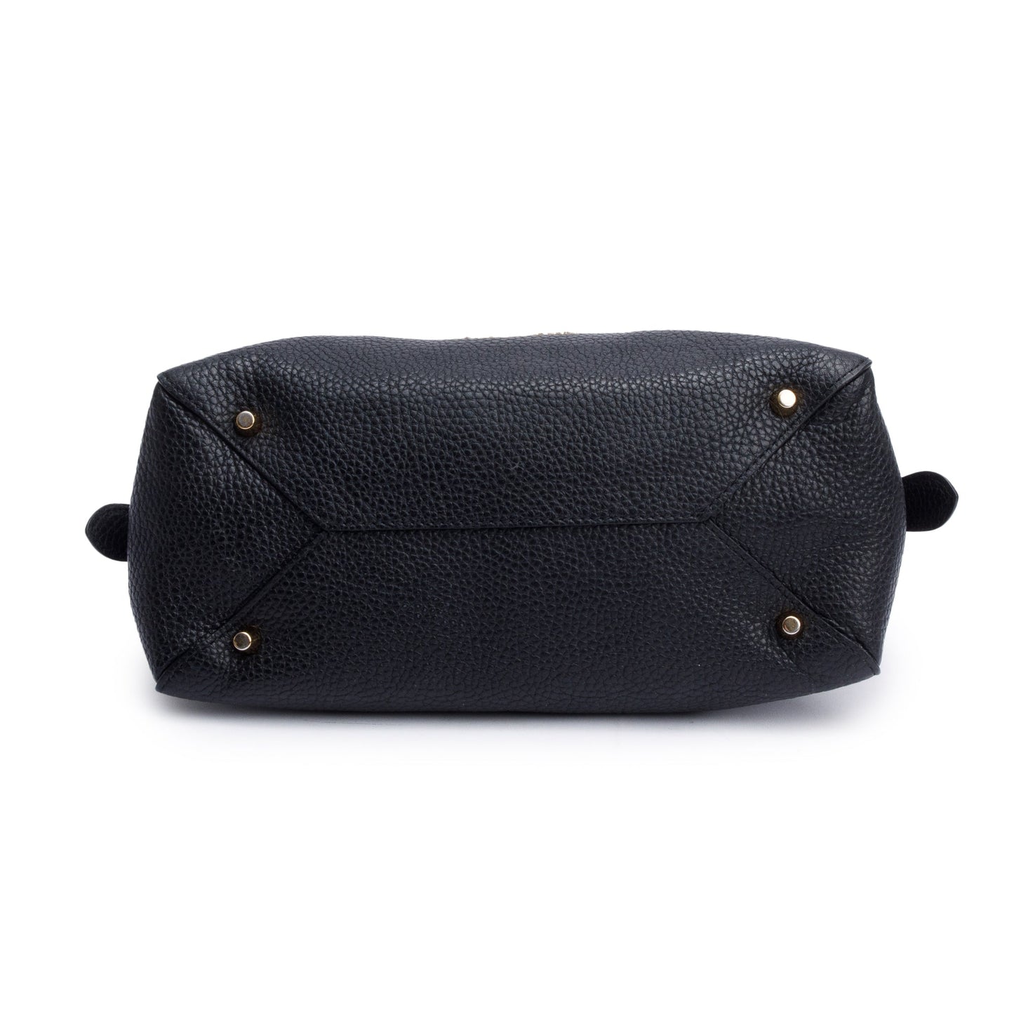 Burberry Black Grained Leather Greenwood Small Bowling Bag