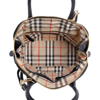 Burberry Black Grained Leather Greenwood Small Bowling Bag