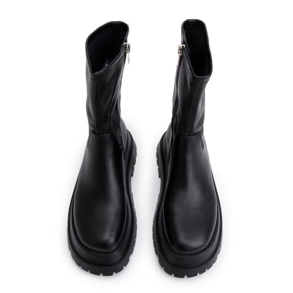 Burberry Black Leather Alf Hurr Ankle Boots, Size 37