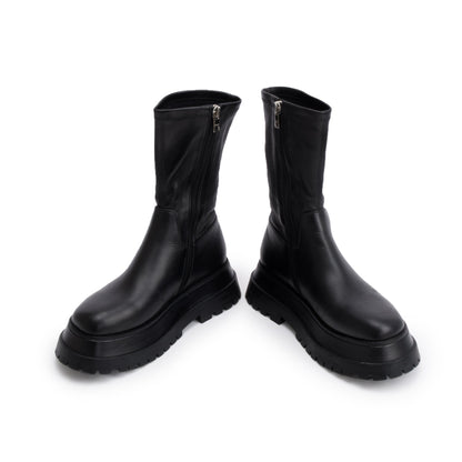 Burberry Black Leather Alf Hurr Ankle Boots, Size 37
