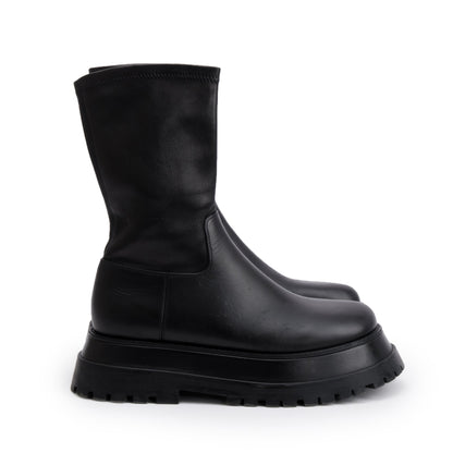 Burberry Black Leather Alf Hurr Ankle Boots, Size 37