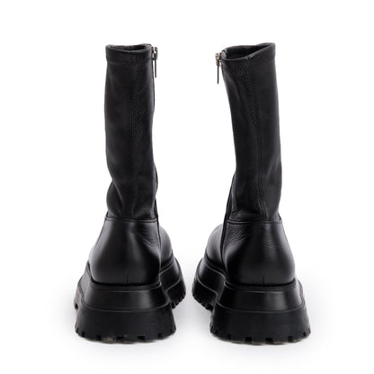 Burberry Black Leather Alf Hurr Ankle Boots, Size 37