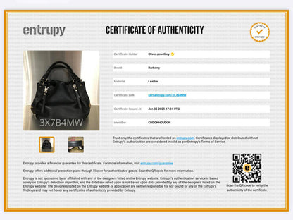 Burberry Black Leather & House Check Small Maidstone Bag