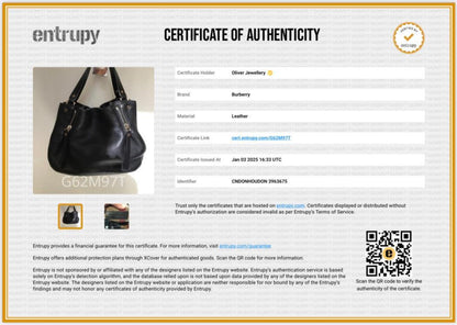 Burberry Black Leather & House Check Small Maidstone Tote