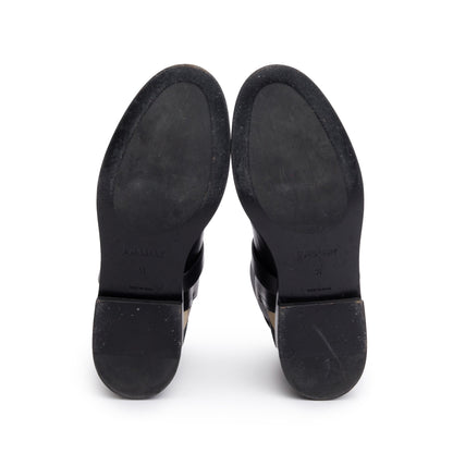 Burberry Black Leather Nova Check Chelsea Ankle Boots, Size 36