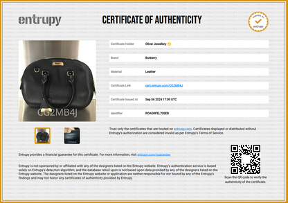 Burberry Black Leather Orchard Handle Bag