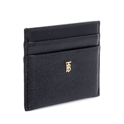 Burberry Black Leather TB Card Holder