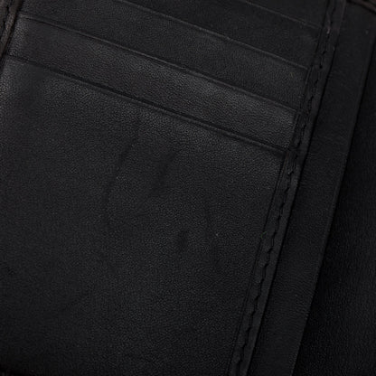 Burberry Black Leather Trimmed Beat Check Bifold Wallet
