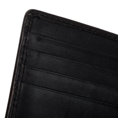 Burberry Black Leather Trimmed Beat Check Bifold Wallet