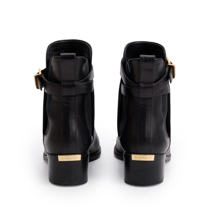 Burberry Black Leather Whittingham Ankle Boots, Size 37.5