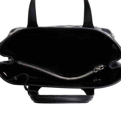 Burberry Black Printed Calfskin Leather Medium Banner NM Tote