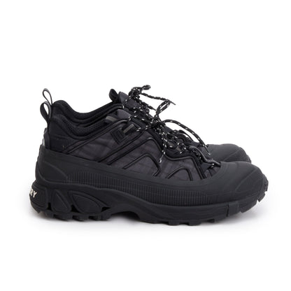 Burberry Black Rubber House Check Canvas Arthur Sneakers, Size 44
