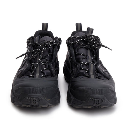 Burberry Black Rubber House Check Canvas Arthur Sneakers, Size 44