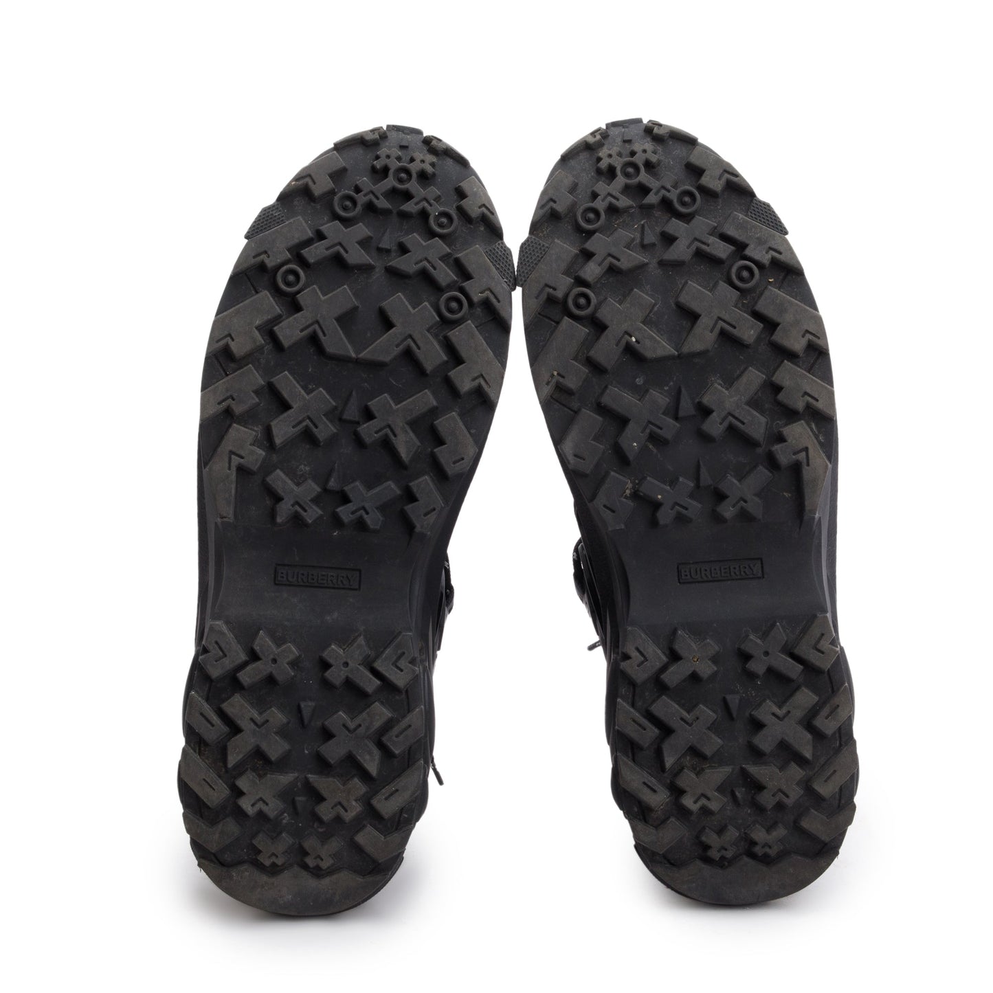 Burberry Black Rubber House Check Canvas Arthur Sneakers, Size 44
