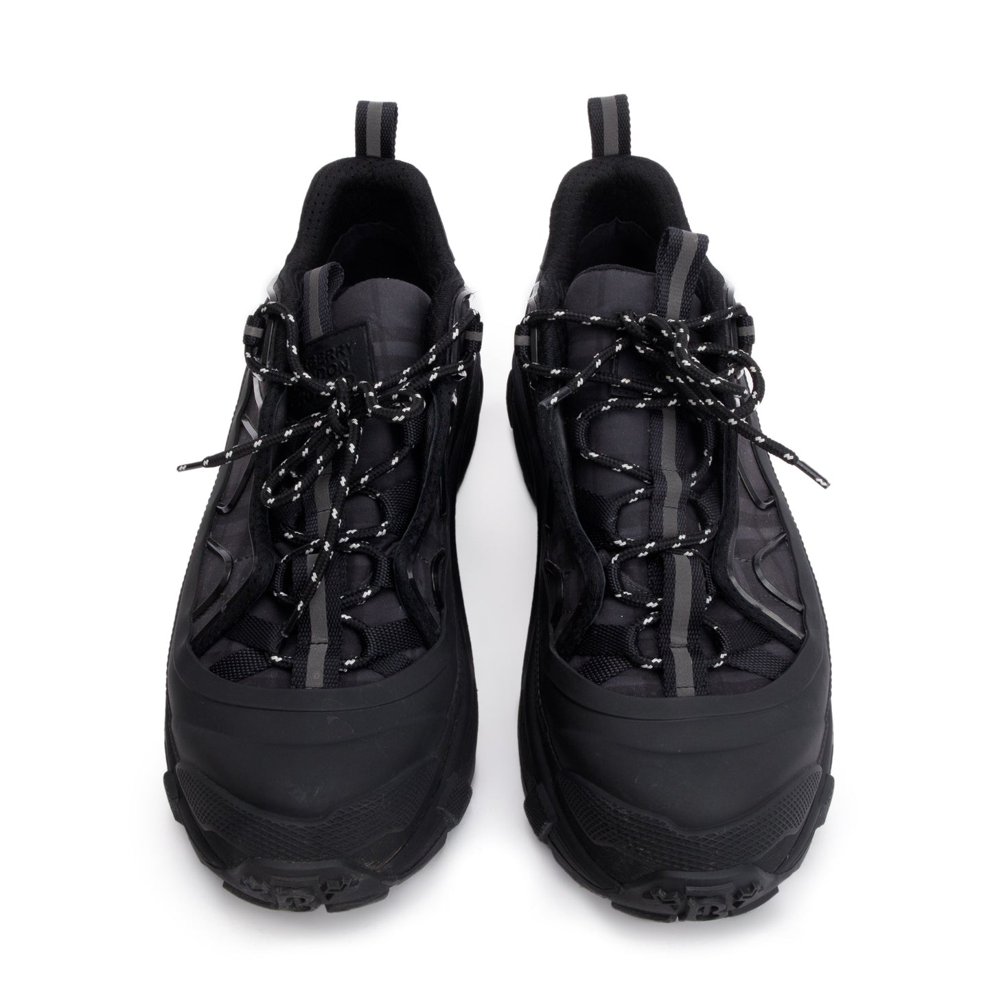 Burberry Black Rubber House Check Canvas Arthur Sneakers, Size 44