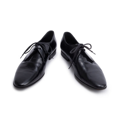 Burberry Black Textured Leather Carlyle Derby Shoes, Size 44