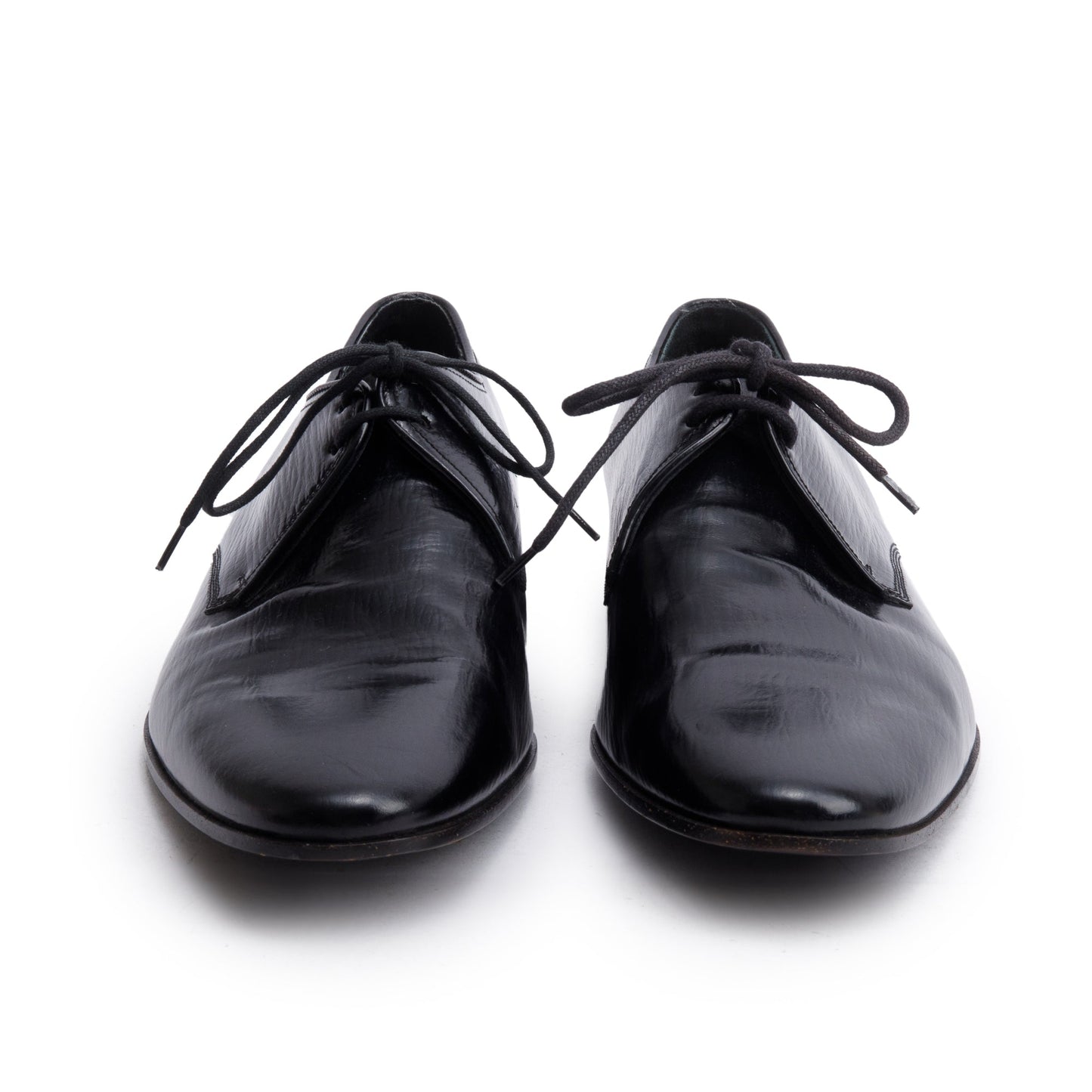 Burberry Black Textured Leather Carlyle Derby Shoes, Size 44