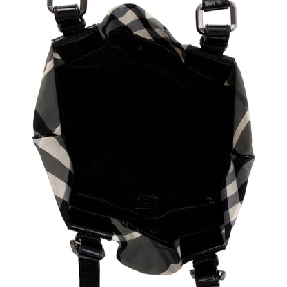 Burberry Black & White Beat Check Nylon Tote Bag