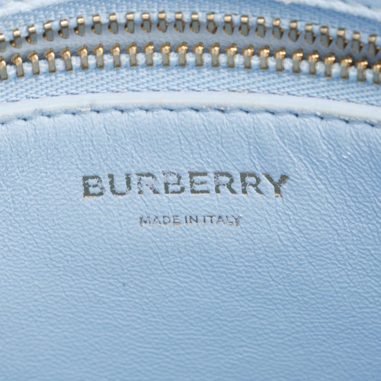 Burberry Blue Calfskin Leather Mini Pocket Bag