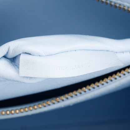 Burberry Blue Calfskin Leather Mini Pocket Bag