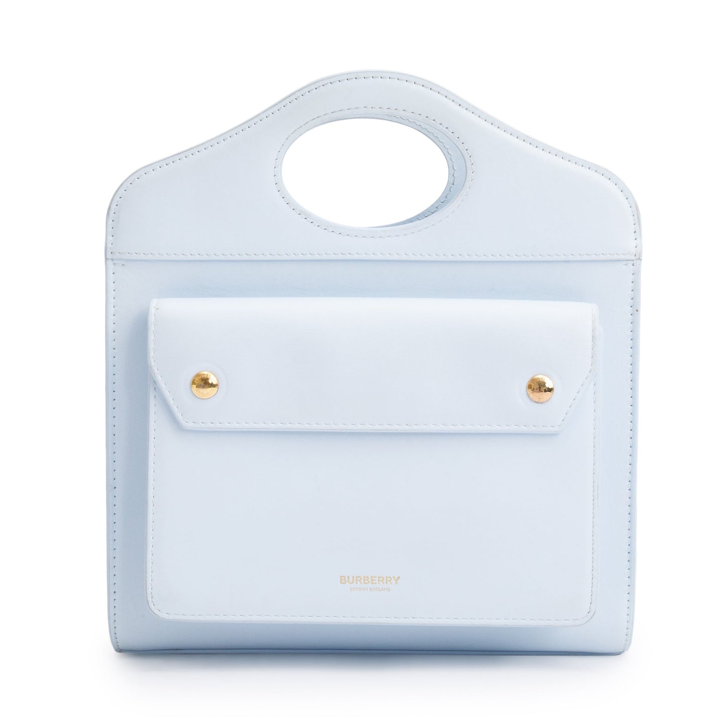 Burberry Blue Calfskin Leather Mini Pocket Bag