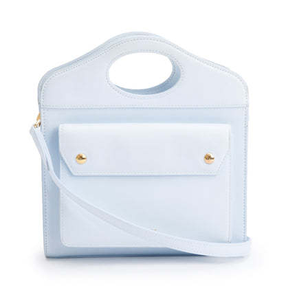 Burberry Blue Calfskin Leather Mini Pocket Bag