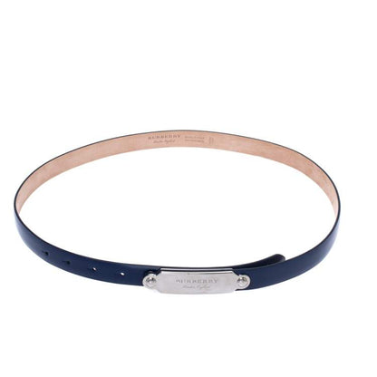 BURBERRY BLUE LEATHER REESE SLIM BELT