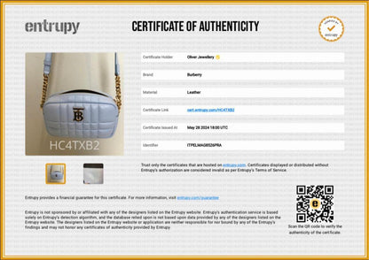 Burberry Blue Quilted Calfskin Leather TB Camera Crossbody Bag