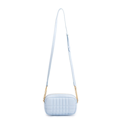 Burberry Blue Quilted Calfskin Leather TB Camera Crossbody Bag