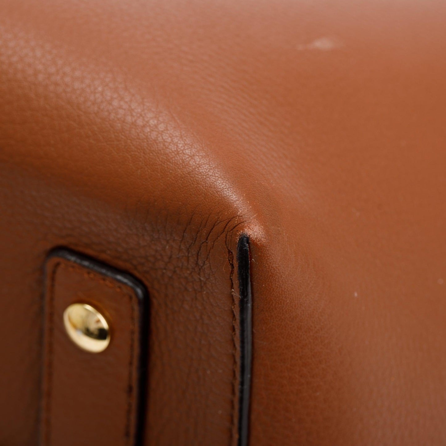Burberry Brown Grained Calfskin Leather Medium Belt Tote Bag