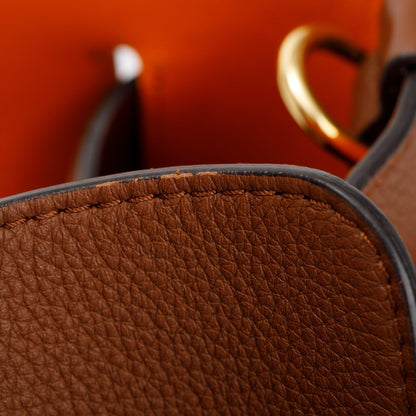 Burberry Brown Grained Calfskin Leather Medium Belt Tote Bag