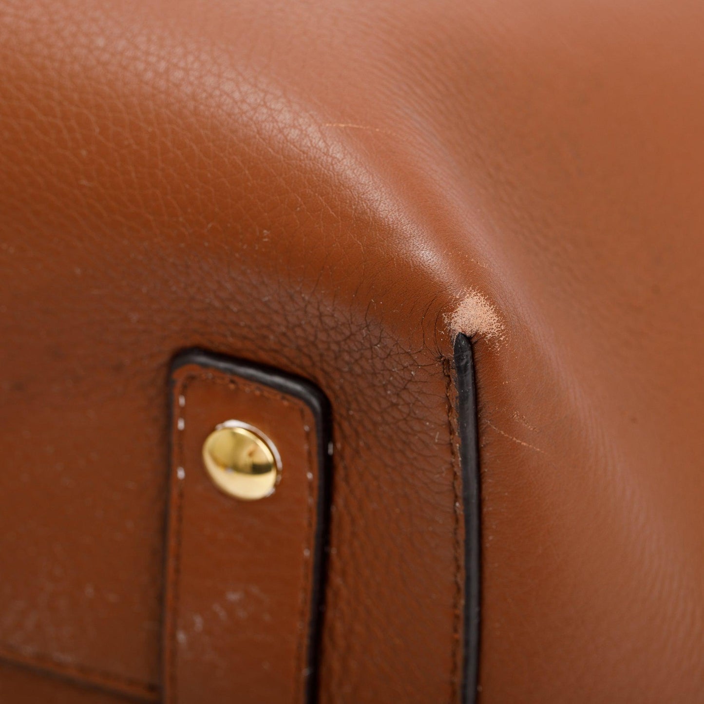 Burberry Brown Grained Calfskin Leather Medium Belt Tote Bag