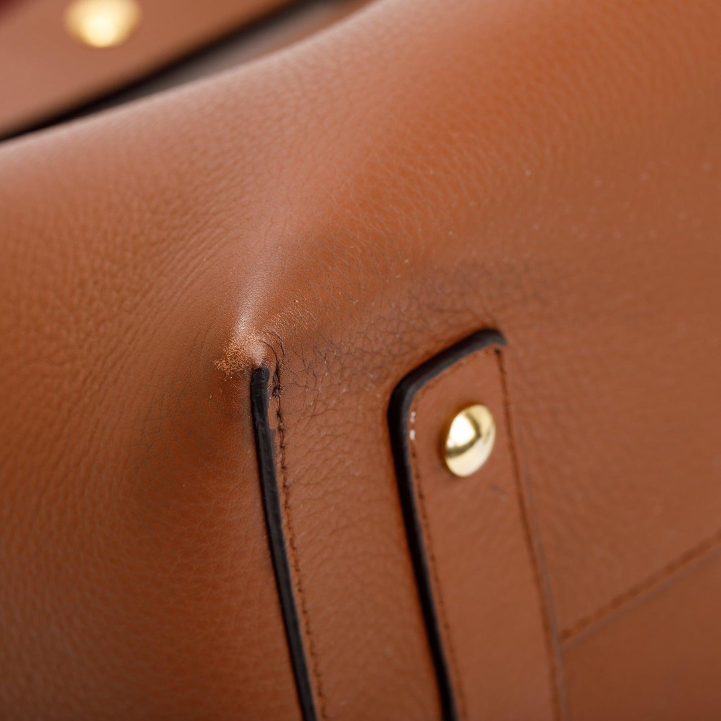Burberry Brown Grained Calfskin Leather Medium Belt Tote Bag