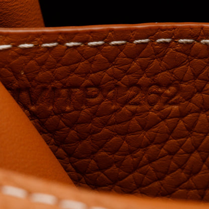Burberry Brown Grained Leather Small TB Bucket Bag