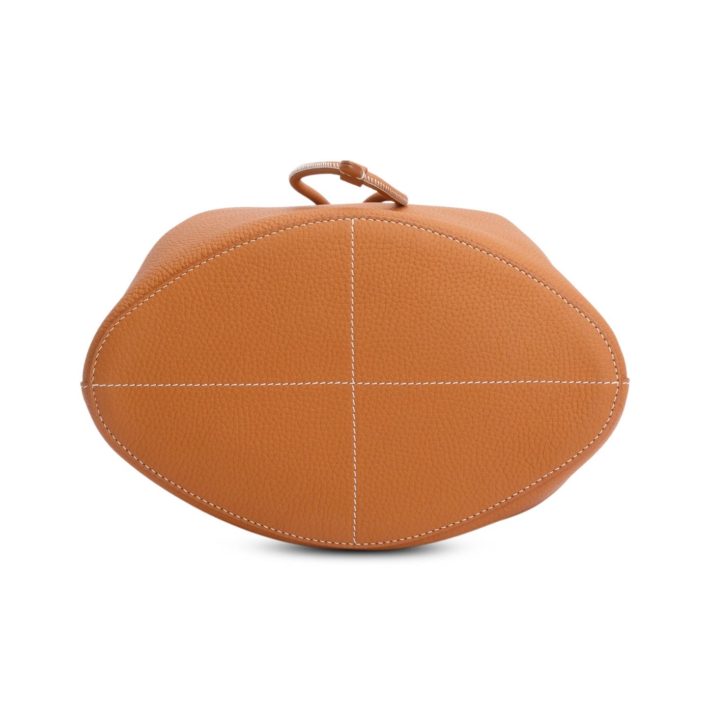 Burberry Brown Grained Leather Small TB Bucket Bag