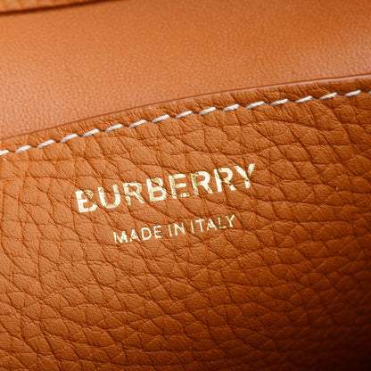 Burberry Brown Grained Leather Small TB Bucket Bag