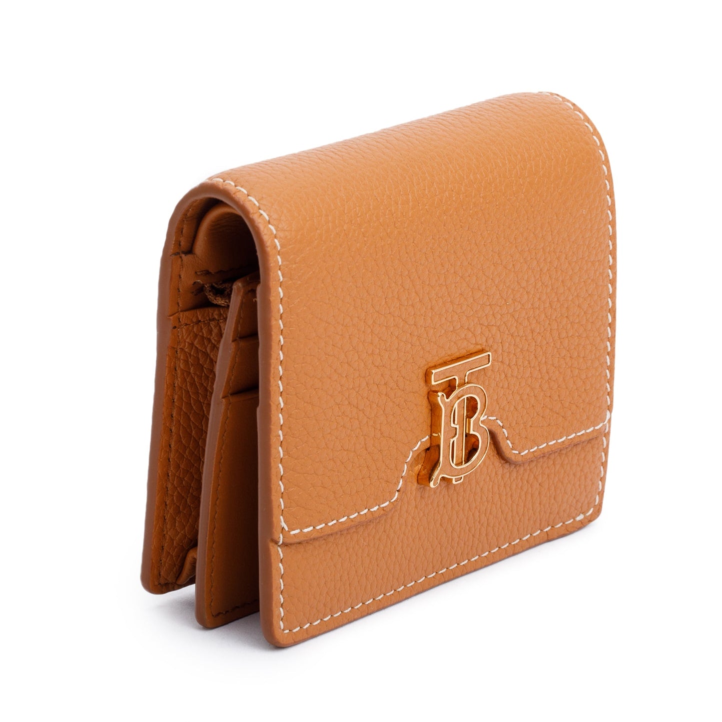 Burberry Brown Leather TB Compact Wallet
