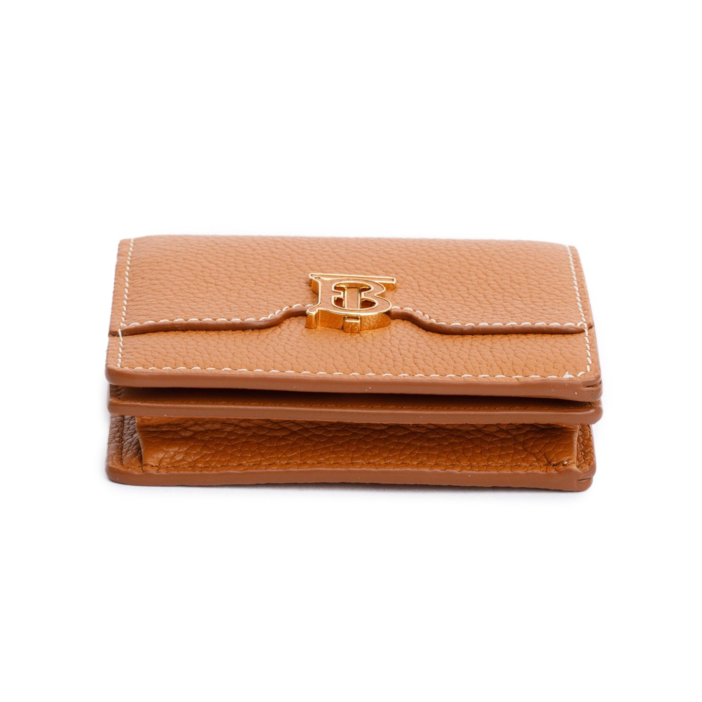 Burberry Brown Leather TB Compact Wallet