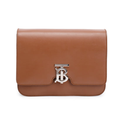 Burberry Brown Smooth Calfskin Leather Medium TB Shoulder Bag