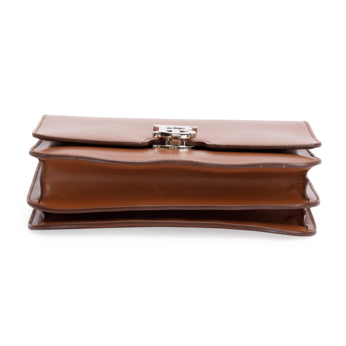 Burberry Brown Smooth Calfskin Leather Medium TB Shoulder Bag