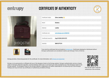 Burberry Burgundy Calfskin Small Camberley Bag