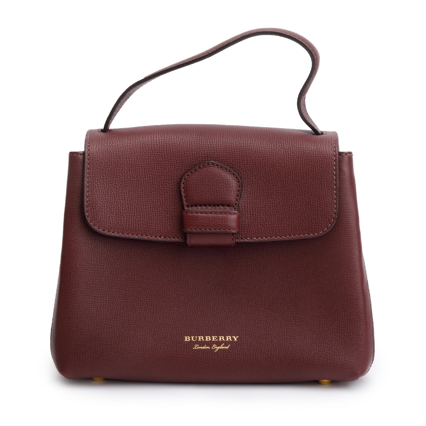 Burberry Burgundy Calfskin Small Camberley Bag