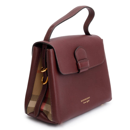 Burberry Burgundy Calfskin Small Camberley Bag