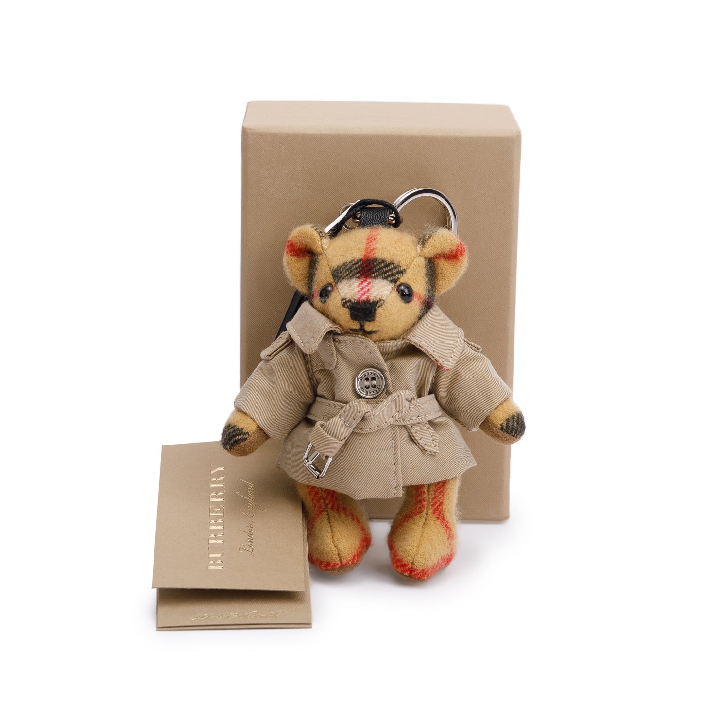 Burberry Cashmere Thomas Bear In Trench Coat Keychain