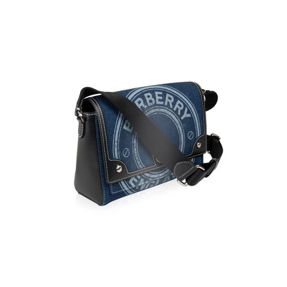 Burberry Denim Logo Print Note Crossbody