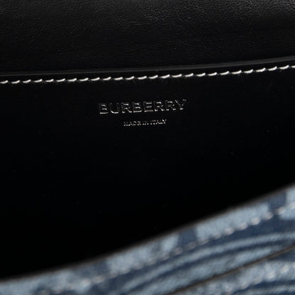 Burberry Denim Logo Print Note Crossbody