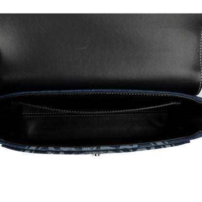 Burberry Denim Logo Print Note Crossbody