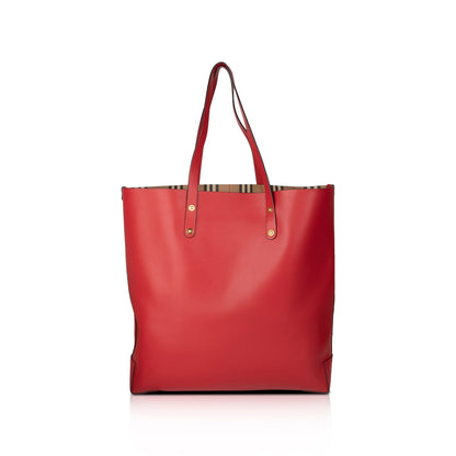 Burberry Embossed Crest Leather Large Tote