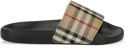 BURBERRY FURLEY VINTAGE CHECK SLIDES SANDALS
