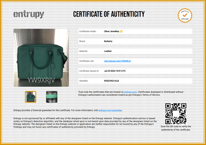 Burberry Green Newburg Leather Briefcase